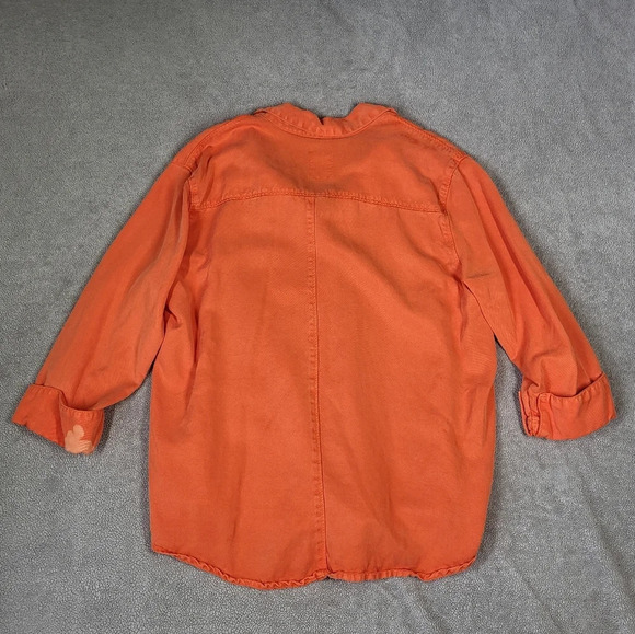 Pulp Bright Orange Rolled Sleeve Button-up Shirt - Picture 6 of 9